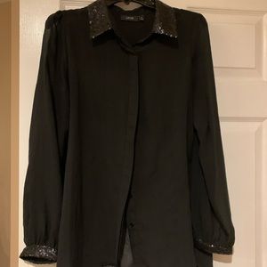Black womens shear blouse